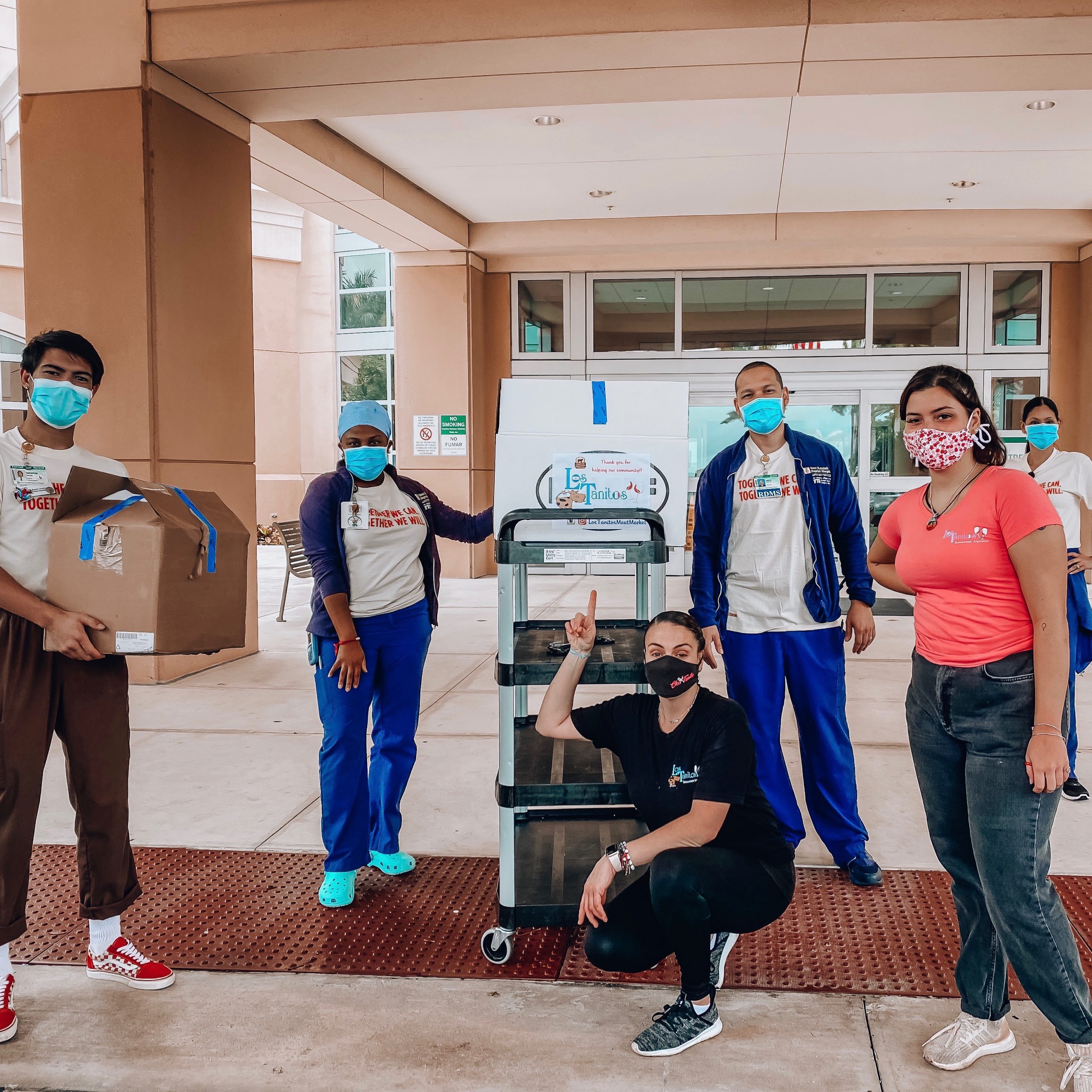 Carla DiLorenzo, owner and chef of Los Tanitos Restaurant in Miami, FL, provided meals to hospital workers at Baptist Hospital.